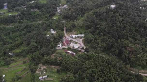 Filmare Aeriană Cinematografică Case Clădiri Dealurile Forestiere Din Nagaland India — Videoclip de stoc