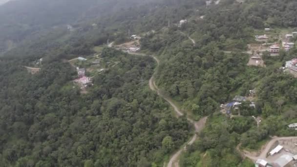 Красивый Природный Ландшафт Домов Лесных Холмах Нагаленда — стоковое видео