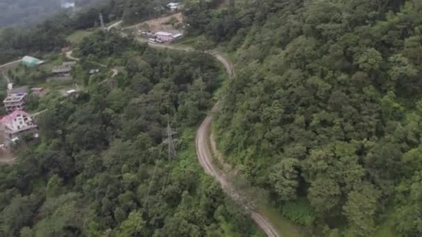 Ormanın Ortasındaki Patika Nagaland Hindistan Tepelerindeki Küçük Evlere Çıkıyor — Stok video