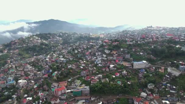 Tiro Aéreo Casa Colinas Torno Kohima Nagaland Índia — Vídeo de Stock