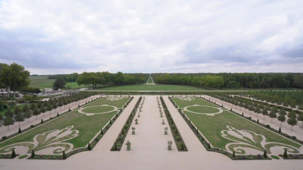 法国卢瓦尔河流域尚博尔德法国风格花园的壮丽景色 — 图库视频影像
