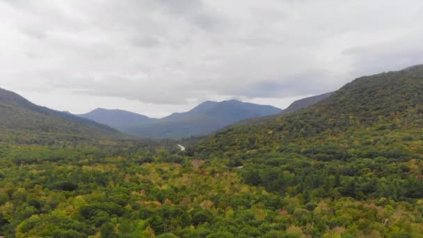 Aerial Footage Crawford Notch White Mountains New Hampshire — Stock Video