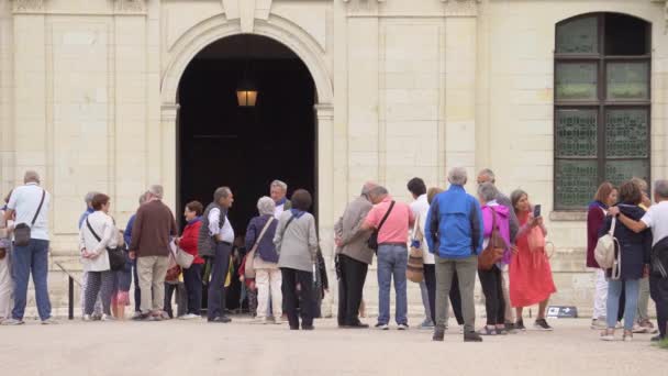 Group Tourists Visiting Palace Chteau Chambord Chambord Centre Val Loire — Stock Video