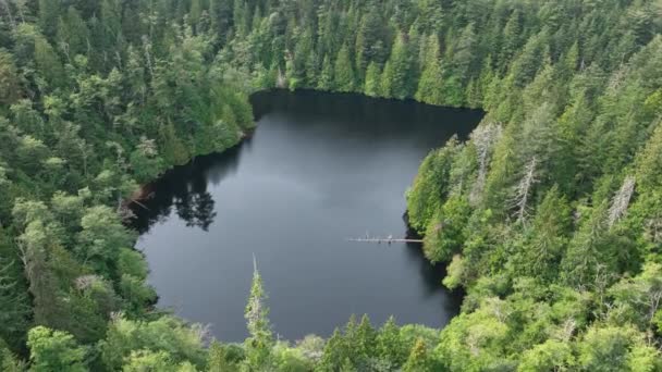ワシントン州ベリンガム近くの小さいながらも美しい香りの湖の空中撮影 — ストック動画