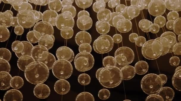 Close Tracking Shot Elegant Decorative Light Glass Bulbs — Stock Video