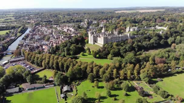 Plan Drone Haut Placé Château Arundel Kent Royaume Uni — Video