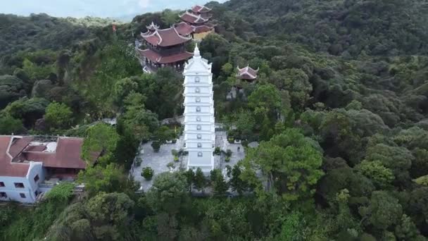 ベトナムのBa HillでLinh Phong Bao Thapの空中ビュー パララックスショット — ストック動画