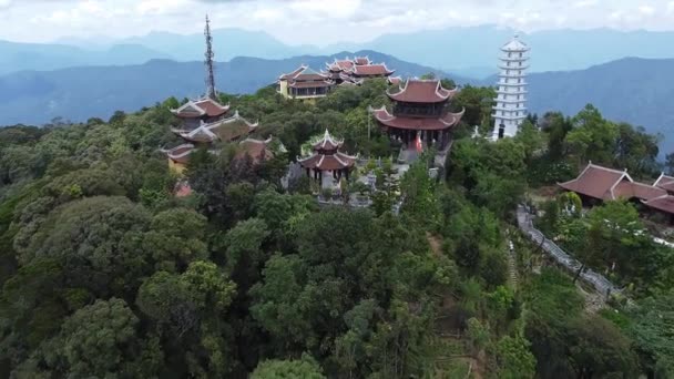 Paesaggio Templi Bana Hills Nang Vietnam Volano Dei Droni — Video Stock