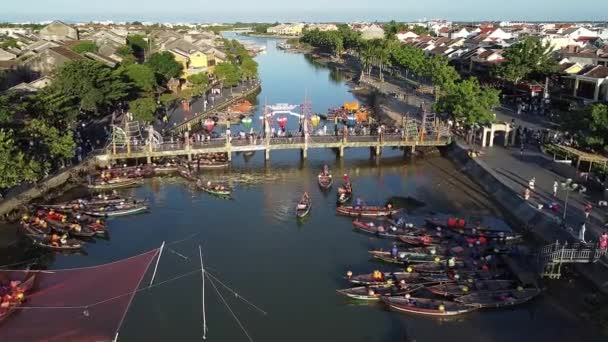Blick Auf Den Thu Bon Fluss Hoi Vietnam Hoi Ist — Stockvideo
