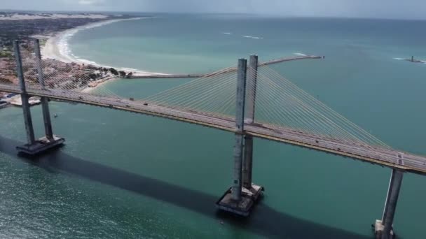 Natal Brazil Drone Легендарні Бразильські Пляжі Північно Східна Нордест Ландшафти — стокове відео