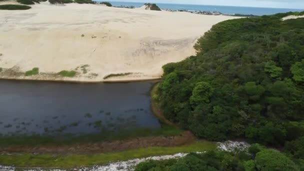 Natal Brazil Drone Legendární Brazilské Pláže Severovýchodní Nordeste Krajiny Pouštním — Stock video