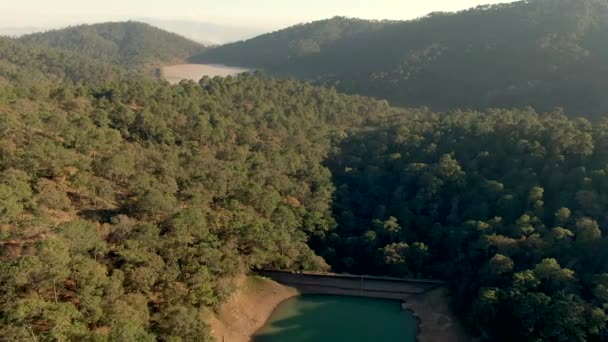 Aerial View Calaque Dam Laguna Calaque Showing Low Water Levels — Stock Video