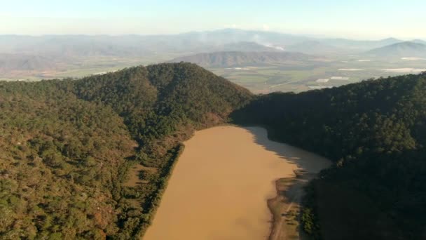Vedere Aeriană Epuizării Apei Laguna Calaque Timpul Sezonului Uscat Jalisco — Videoclip de stoc