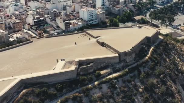 Helle Sonnige Luftaufnahme Der Burg Von Guardamar Del Segura Spanien — Stockvideo