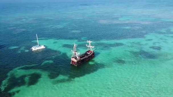 Úžasné Letecké Drone Obraz Moře Pláže Přírody Krásné Vody Punta — Stock video