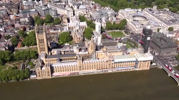 Westminster Houses Parliament Θέα Στο Παλάτι Του Μπάκιγχαμ Λονδίνο Ηνωμένο — Αρχείο Βίντεο