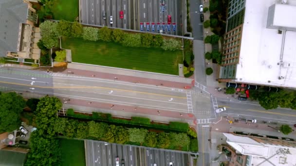 亚特兰大 佐治亚州高速公路的立交桥 鸟瞰无人驾驶飞机的行动 — 图库视频影像