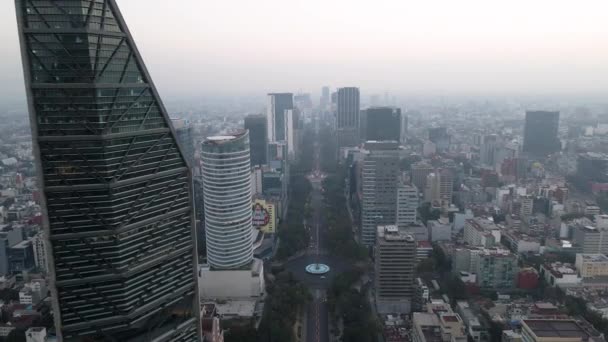 Aerial View Iconic Paseo Reforma Avenue Bbva Ritz Carlton Towers — 비디오