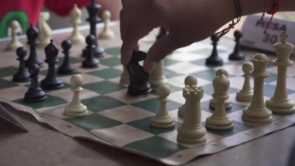 Καβαλάρης Σκοτώνει Ιππότη Ένα Παιχνίδι Σκάκι — Αρχείο Βίντεο