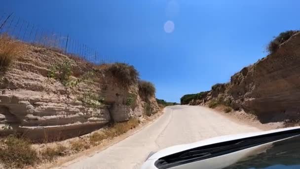 Strada Tra Muri Pietra Cespugli Grecia Guida Vacanza — Video Stock