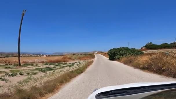 希腊笔直的道路 炎热的假期 开车外出度假 — 图库视频影像