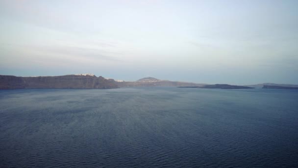 Vista Panorâmica Fira Santorini Grécia Dia Ensolarado — Vídeo de Stock