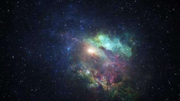 Volando Través Nebulosa Espacio Profundo — Vídeos de Stock
