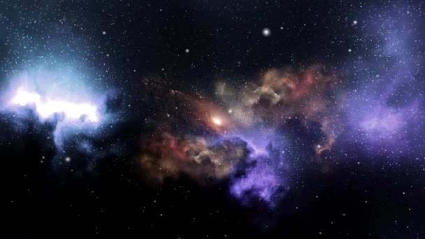 Nebulosa Espacio Profundo Galaxia Estrellas Brillando Brillantemente Espacio Oscuro — Vídeos de Stock