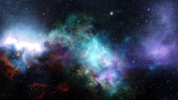 Βαθύ Διάστημα Νεφέλωμα Πολύχρωμο Galaxy Και Αστέρια Στο Διάστημα — Αρχείο Βίντεο