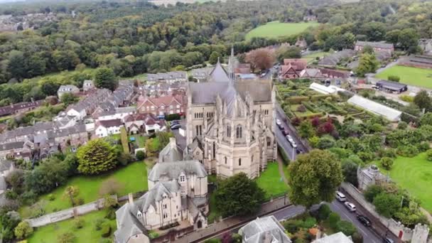 Drone Shot Cathedral Our Lady Philip Howard Arundel Kent Royaume — Video