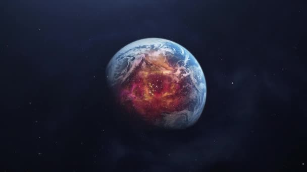 地球の表面の一部を焼き尽くす — ストック動画