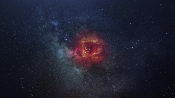 Nebulosa Roja Medio Del Universo — Vídeos de Stock