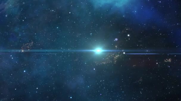 Gece Yarısı Yarımkürenin Yüzeyi Uzayından Görülüyor — Stok video
