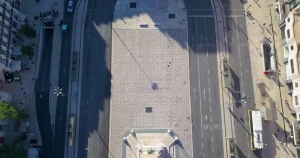 Tiro Top Monumento Aos Restauradores Coluna Memorial Guerra Praça Dos — Vídeo de Stock