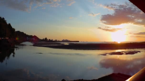 Západ Slunce Čas Vypršel Přístavu Quepos Kostarika Četnými Čluny Které — Stock video