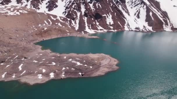 Touristisches Yeso Reservoir Chilenischen San Jose Maipo Antenne — Stockvideo