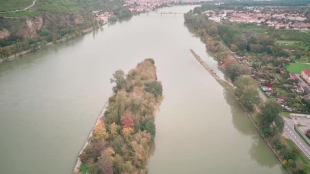Nagranie Drona Wspaniałego Dunaju Wachau Dolna Austria — Wideo stockowe