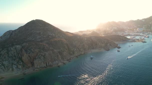 Cabo Sahil Şeridi Günbatımının Hava Görüntüsü — Stok video