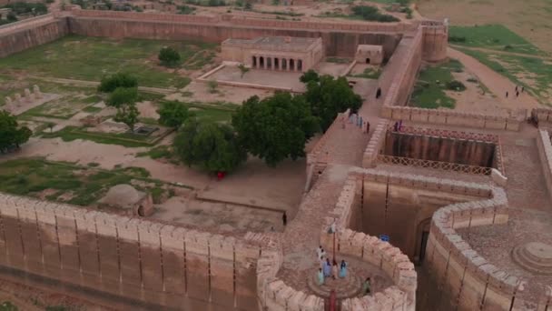 Drone Takes Aerial Shoot Amarkot Fort Umarkot Fort Located Umerkot — Vídeos de Stock