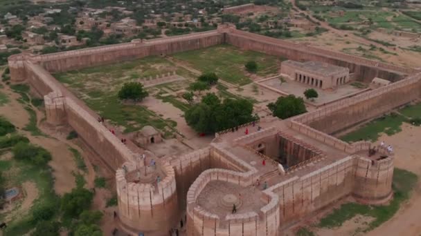 Drone Takes Cinematic Shot Umarkot Fort Located Umerkot Sindh Great — Video