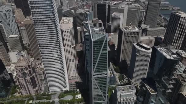 San Francisco Daki Şehrin Havadan Görünüşü Şehir Merkezi Gökyüzü Temizleyicileriyle — Stok video