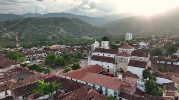 Αεροφωτογραφία Της Santa Antioquia Κολομβία Μητροπολιτικός Καθεδρικός Ναός Βασιλική Της — Αρχείο Βίντεο