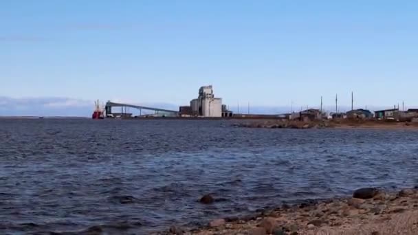Port Churchill River Distance Churchill Manitoba Northern Canada — Vídeo de stock