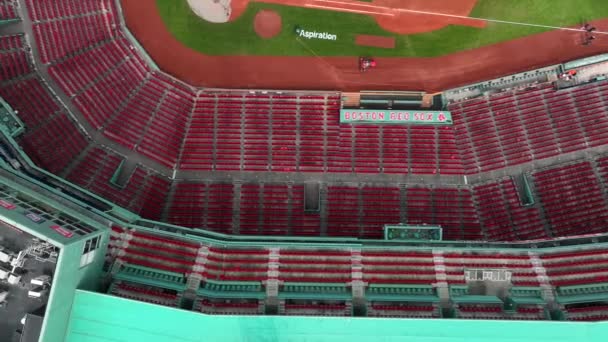 Vista Panorâmica Fenway Park Boston Red Sox Está Assentos Vermelhos — Vídeo de Stock