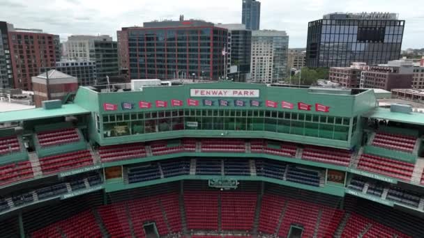 Fenway Park Sajtószoba Boston Red Sox Baseball Labda Legrégebbi Mlb — Stock videók