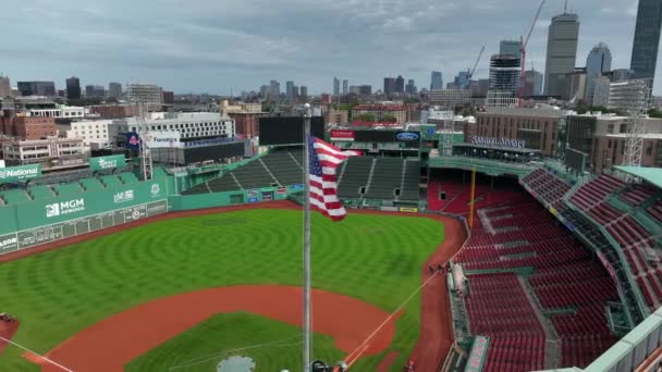 Fenway Park Boston Red Sox Pandangan Udara Bisbol Foto Pendirian — Stok Video