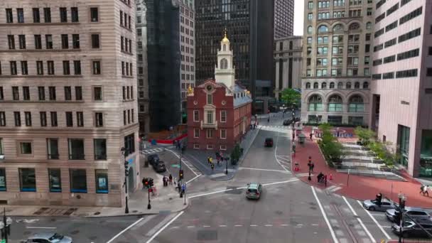 Turisti Godono Freedom Trail Nel Centro Boston Massachusetts Persone Fuori — Video Stock