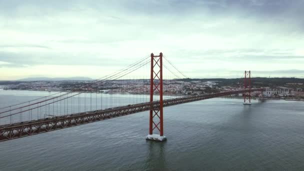 April Brücke Von Oben Lissabon Portugal — Stockvideo