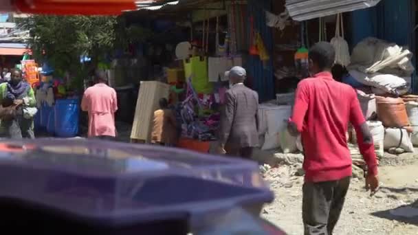 Různé Záběry Místního Trhu Okraji Addis Abeby Etiopii — Stock video