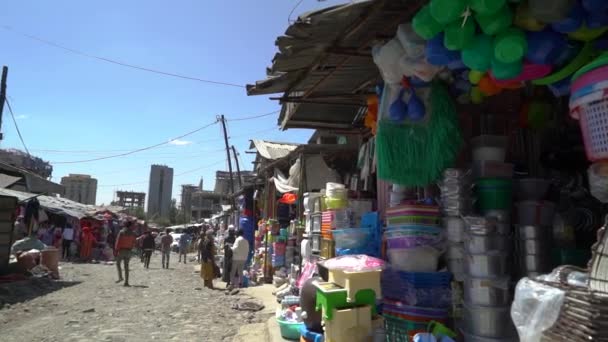 Різні Кадри Місцевого Ринку Околиці Аддис Абеби Ефіопія — стокове відео